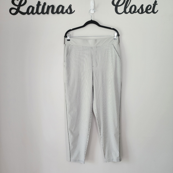 Athleta Brooklyn Hickory Striped Ankle Pants Size 14 NWOT - Picture 4 of 11